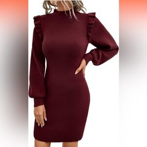 NWT Elegant Burgundy Knit Dress